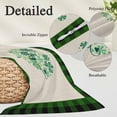 thumbnail image 2 of St Patrick's Day Pillow Covers, Linen Long Throw Pillow Case, Dark Green Lucky Shamrocks Heart Shape Holiday Pillow Protector Decorative Cushion Cover for Living Room/Bedroom 16" x 24", 2 of 8