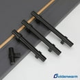 thumbnail image 5 of Goldenwarm 10 Pack Kitchen Bar Cabinet Pulls Matte Black Pulls Dresser Drawer Pulls Door Handles 4inch Hole Centers, 5 of 6