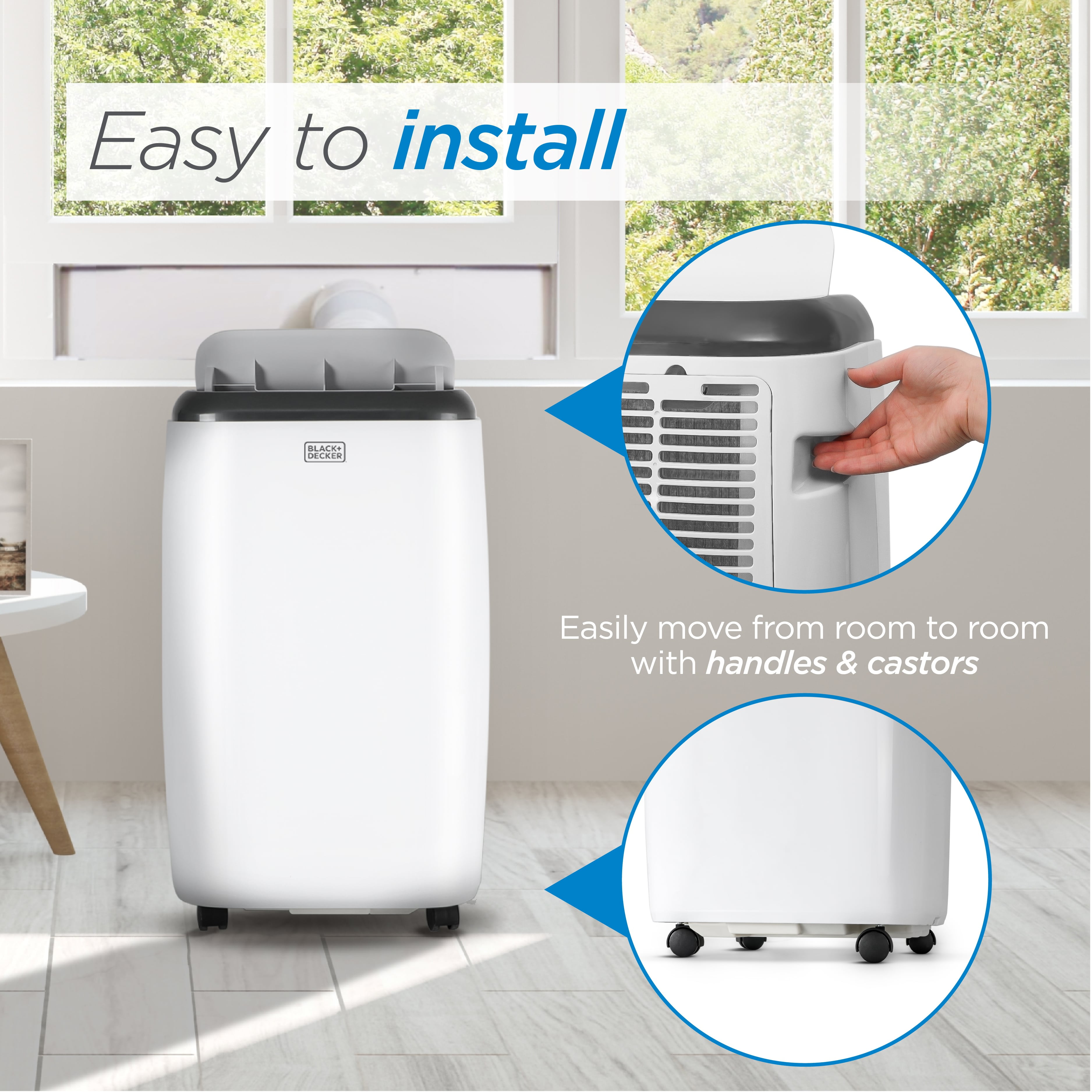 BLACK+DECKER BPP08WTB 8,000 BTU SACC/CEC (12,000 BTU ASHRAE) Portable Air  Conditioner with Remote Control, White - Walmart.com