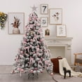 thumbnail image 4 of 7.9FT Pre-Lit Christmas Tree, JOGZMZ Artificial Holiday Christmas Pine Tree 1,200 Branch Tips, with Bows, Christmas Balls, Hanging Ornaments, LED String Light, Easy Assembly, Metal Base, 4 of 8