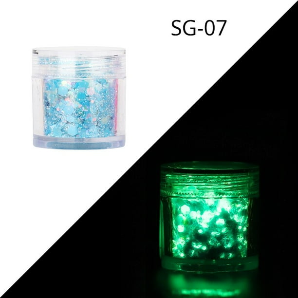10 g/bolsa de polvo de fósforo de neón polvo de brillo de uñas 12 colores polvo de tierras raras polvo luminoso de fósforo de acción prolongada que brilla en la oscuridad Tan Jianjun unisex