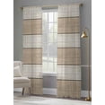 thumbnail image 4 of Brown Ombre Wooden Sheer Curtains 96 Inch Length 2 Panels Set, Farmhouse Retro Khaki Wood Voile Window Treatment Semi Sheer Long Curtains Drapes for Bedroom/Living Room/Kitchen 52"x96"x2, 4 of 7