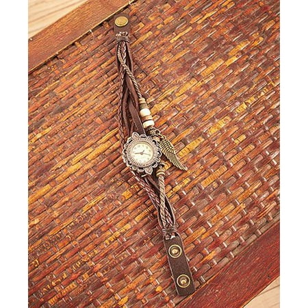 Brown Leather Cord Bracelet - Leather Charm Bracelet Watches Brown