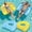 Blue & Yellow, variant on 2 Pack Pool Floats Adult, XL Minimalist Design Pool Chair Float, 52" X 38" Dopamine Colors, Drifter, Chair, Hammock 3-in-1 Inflatable Pool Toys for Pool Party, Lake, River, Sea, Outdoor