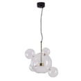 thumbnail image 2 of Bethel A Clear Bubble Glass Led Chandelier With Gold & Black Hardware, 2 of 6