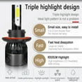 thumbnail image 3 of Combo 9008 H13 LED Headlight Hi/Low Beam Bulb 6000K 72W 9000LM Fog Ligh, 3 of 15