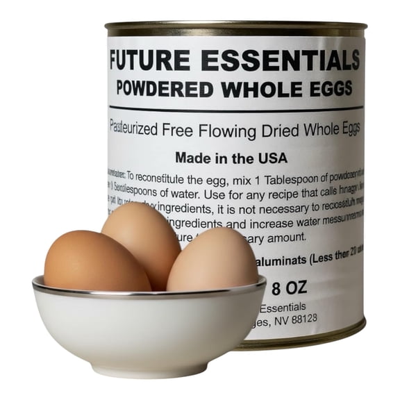 (Pack of 1) Powdered Whole Eggs | Long Term Storage (10 years shelf life) Emergency Supply | Hiking, Backpacking & Camping | Easy Prep Survival Food | Size #2.5 Can (8 oz per can) 18 Serving Per Can