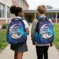 thumbnail image 3 of KUIFORTI Blue Owl Bookbag and Lunchbox Set 4Pcs Cool Kids Backpack with Pencil Pouch Water Bottle Sleeve for Teens Elementary Middle School Back to School Gifts, 3 of 7