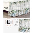 thumbnail image 3 of Fall Pumpkins Bed Skirt California King Size 18in Drop, Thanksgiving Eucalyptus Leaf Pumpkin Wood Grain Wrap Around Dust Ruffle Bedskirts, Wrinkle&Fade Resistant Easy Fit Bedskirt with Elastic, 3 of 8