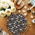 thumbnail image 2 of Black White Floral Round 13 Inch Placemats Set of 4, Farmhouse Vintage Botanical Leaves HeatResistant Non Slip Place Mats for Dining Table, Wipeable Braided Kitchen Table Mats for Housewarming, 2 of 9
