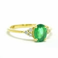 thumbnail image 4 of HeartsAndYou 1ct Natural Green Emerald & Diamond Petite Ring 100% REAL 14k SOLID Yellow Gold, 4 of 9