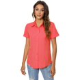 thumbnail image 4 of ORUYROP Chemise Boutonnée Basique Simple à Manches Longues/courtes pour Femmes, Chemisier/robe Officiel pour Dames, 4 of 6