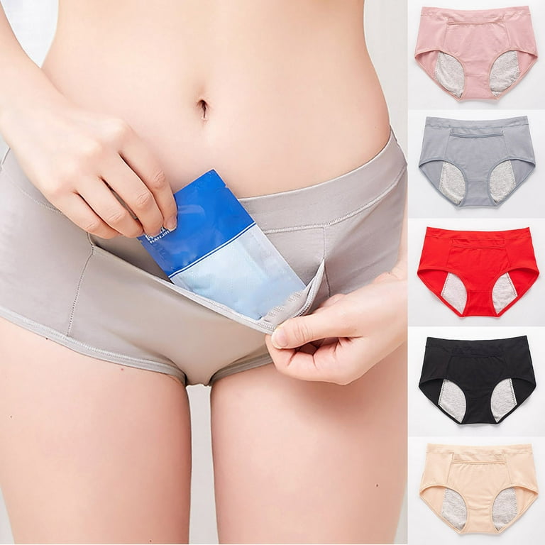 OGLCCG 3 Pack Women's Hipster Period Underwear Heavy Flow Absorbent Leak  Proof Postpartum Panties Cotton Teens Menstrual Briefs
