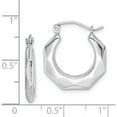 thumbnail image 4 of Sterling Silver Rhodium Plated Hollow Fancy Hoop Earrings (18 X 18) Made In Indonesia qe8389, 4 of 5
