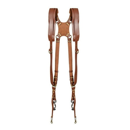 Camera Shoulder Double Strap Harness Quick Release Adjustable Double Camera Leather Strap for DSLR SLR Camera