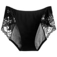 thumbnail image 2 of Lumtrix Mid Rise Lace Underwear Comfort Stretch Breathable Panties Soft Full Coverage Cotton Briefs Black S, 2 of 3