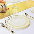 thumbnail image 4 of Smarty Ivory with Gold Edge Rim Plastic Wedding Value Set (60 Guests), 4 of 7