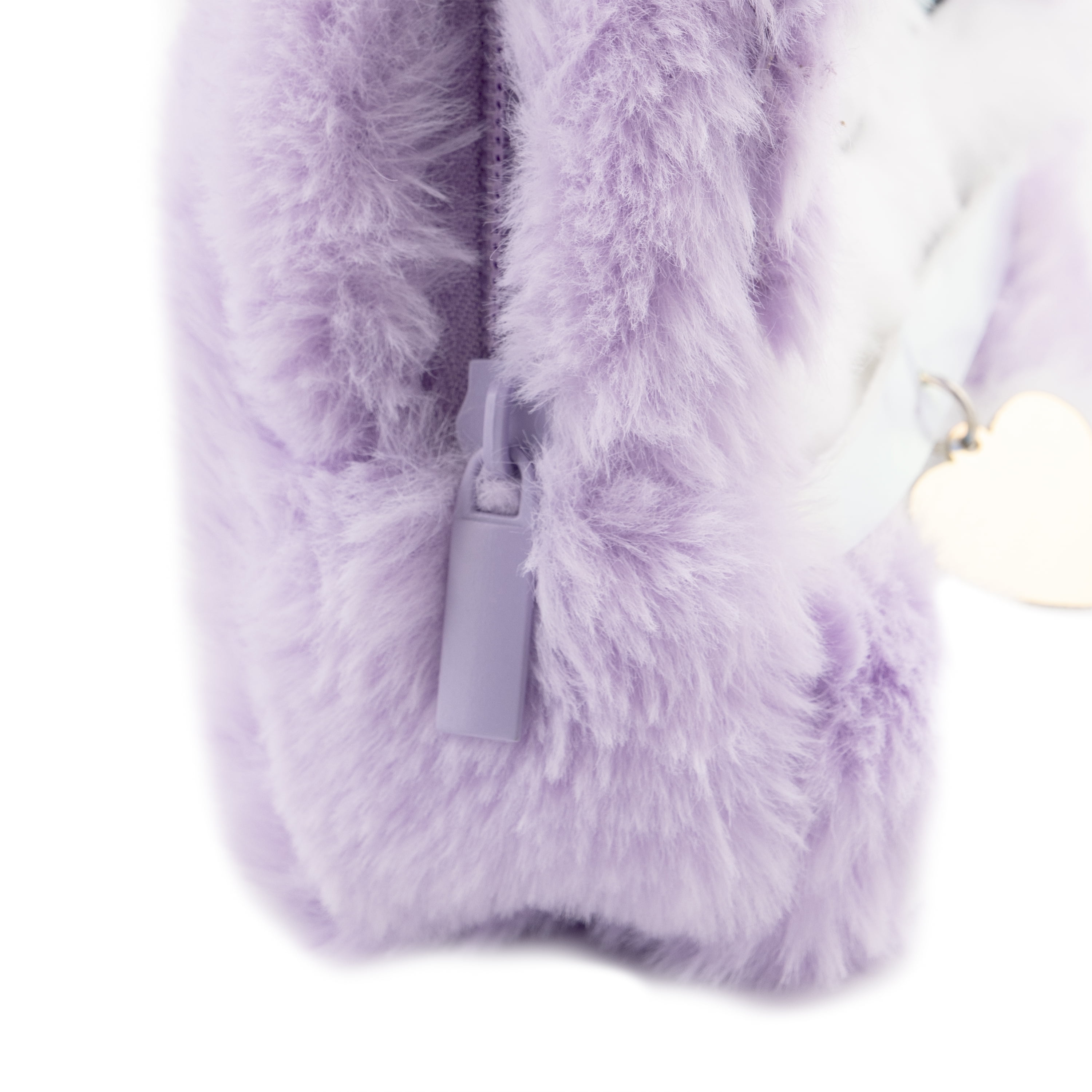 Claire's Girls Fuzzy Purple Dog Mini Backpack on Metal Keychain, Children's