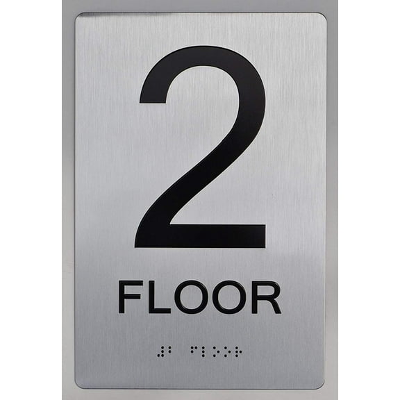 2nd Floor SIGN -(Aluminium, Brush Silver,size 6x9) The sensation line
