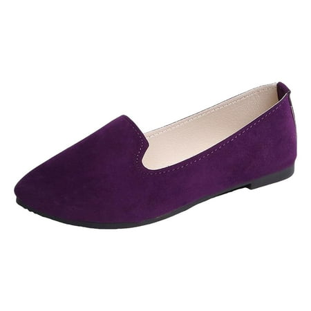 

QYZEU Tenis Deportivos Para Mujer Women Summer Shoes Women s Fashion Solid Color Large Size Flat Casual Shoes Ladies Casual Shoes Comfortable Casual Dressy Shoes Dark Purple 37