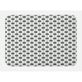 thumbnail image 1 of Oriental Bath Mat, Traditional Moroccan Pattern on Dotted Background Vintage Eastern Design, Non-Slip Plush Mat Bathroom Kitchen Laundry Room Decor, 29.5 X 17.5 Inches, Grey Black and White, Ambesonne, 1 of 2