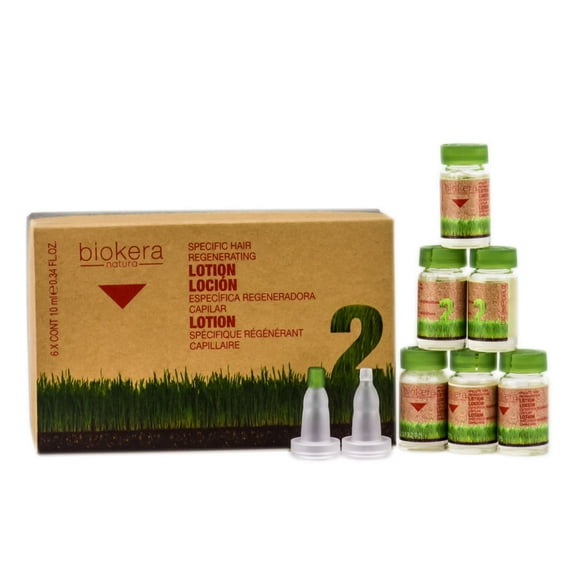 Salerm Biokera Natura Specific Scalp Therapy Intensive Serum - Hair Regenerating Lotion (Loss) (6 x 0.34 oz)