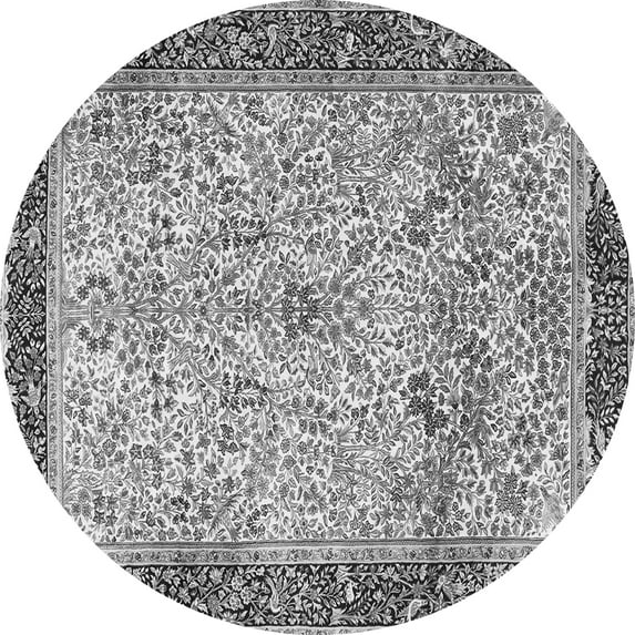 Ahgly Company Indoor Round Persian Gray Traditional Area Rugs, 8' Round