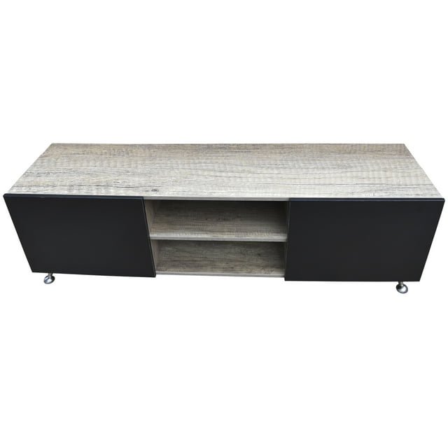 Mueble para TV HOGARE Italy Rustik Wood Negro Centro de entretenimiento