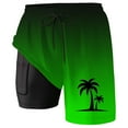 thumbnail image 4 of Mens Swim Trunks With Compresssion Liner Inseam Bathing Suit With Pockets Board Shorts Men's Swim Shorts Green XL, 4 of 4