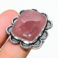 thumbnail image 2 of Natural Strawberry Quartz Gemstone 925 Sterling Silver Ring Size 10, 2 of 2