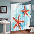 thumbnail image 2 of Starfish Shower Curtains for Bathroom Starfish and Seashells Coastal Shower Curtain Ocean Themed Underwater Marine Bathtub Decor Waterproof Fabric Bath Curtain with 12 Hooks, 72''''x 72'', 2 of 6