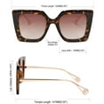thumbnail image 5 of FEISEDY Oversized Square Pearl Inlay Arm Cat Eye Fashion Sunglasses for Women B2625, 5 of 14