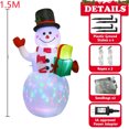 thumbnail image 1 of Árbol de Navidad inflable, muñeco de nieve, Papá Noel, oso grande, muñeco de jengibre, modelo de muñecas, LED incorporado, decoraciones al aire libre, decoración de fiesta de jardín（W-QM0001-1.5M, 1 of 5