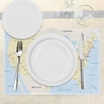 thumbnail image 3 of Ambesonne Map Place Mats Set of 4, America Cities Interstate, Standard Size, Yellow Red Pale Blue, 3 of 6