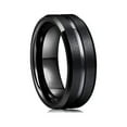 thumbnail image 5 of 8mm Stainless Steel Ring Men's Band Silver/Black Matte Finished Ring Size 7-13, 5 of 7