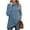 Blue, variant on Womens Tunic Tops Turtleneck Long Sleeve Shirts Oversized Fall Sweaters Side Split High Low Hemline