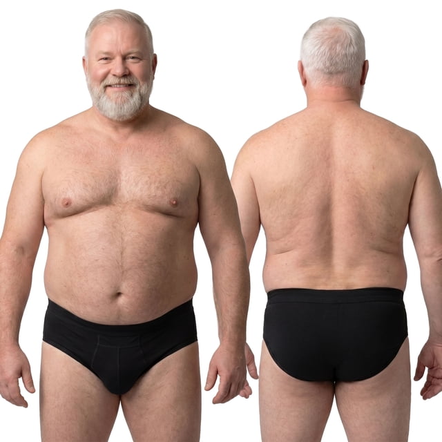 PROTECHDRY Washable Incontinence Cotton Underwear for Men Brief with Front Absorbent Protection, for Light/Moderate Incontinence