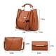 thumbnail image 3 of Set de bolso sintético de cuero sintético de 3 piezas para mujer | Bolso de hombro grande de mano y bandolera | Hardware rectangular de cierre magnético de cierre de presión | Incluye 2 bolsas, 3 of 9
