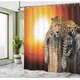 thumbnail image 5 of Ambesonne African Shower Curtain, Savannah Leopard on Tree, 69"Wx84"L, Orange Brown, 5 of 5
