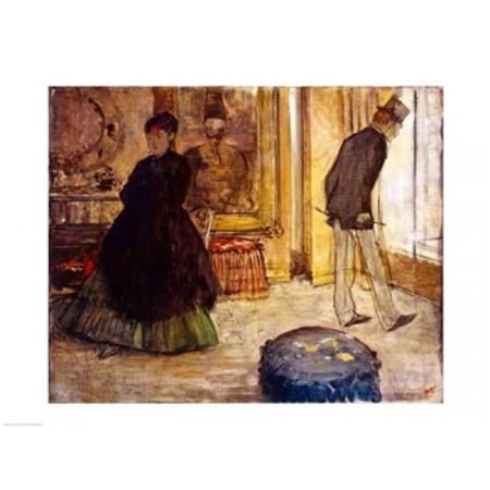 Interior with Two Figures 1869 Poster Print by Edgar Degas - 36 x 24 in. - Large