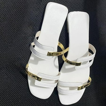 

Frostluinai Women Sandals Savings 2023! Women s European And American Flat Heel Casual Comfortable Color Matching Sandals And Beach Shoes