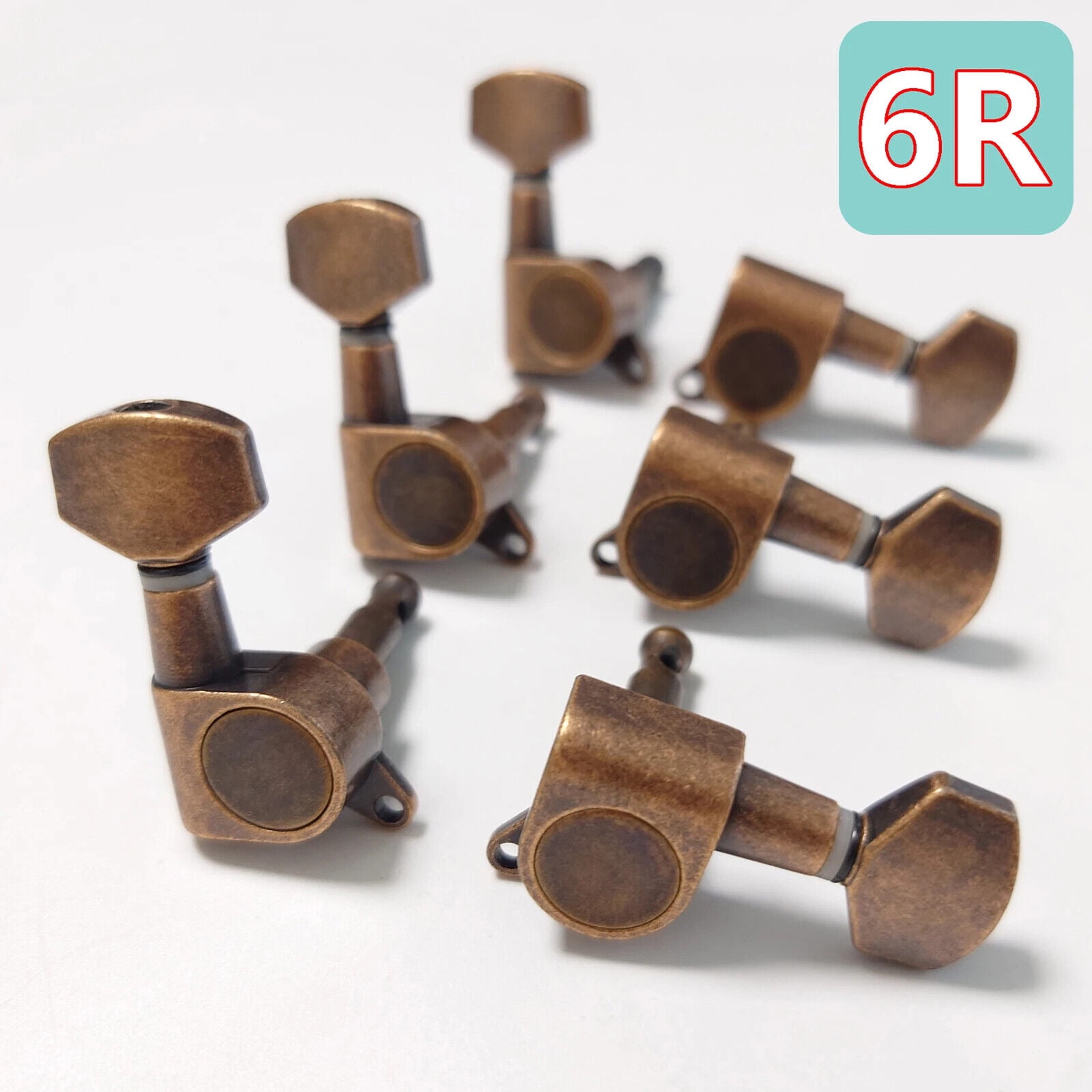 Vintage Style Guitar Tuning Pegs Red Copper for 3L3R/3L4R/4L3R/6L/6R Acoustic or Electric Guitar Tuners Replacement Parts