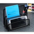 thumbnail image 4 of LEHOZIHEQ Folder Holder Desk, Desk Mail Organizer, with 3 Vertical Upright Metal Mesh Compartments Document Organizer, 4 of 9