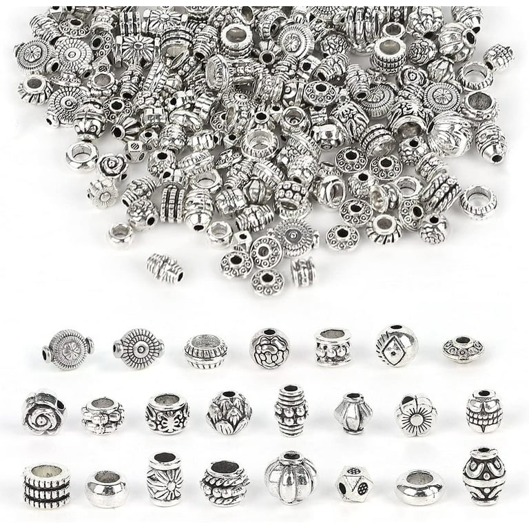 125 Pieces Tibetan Silver Metal Spacer Beads, Mixed Flower Retro Style Metal  Flower Bead Caps (2-cc)