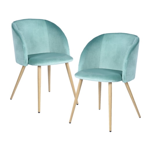 Chaise de Salle à Manger en Tissu Velours KD Ynez (Lot de 2)