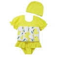 thumbnail image 2 of IBTOM CASTLE Toddler Girl Floatation Swimsuit with 8 Adjustable Buoyancy Baby Float Suit Floating Swimwear Bathing Suit with Cap 18-24 Months Yellow, 2 of 7