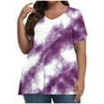 thumbnail image 1 of Tamaño Más Manga Corta Tops para las Mujeres, Casual V-Cuello Camiseta de la Blusa Sólida para el Verano, el Uso Diario Y Casual, 1 of 5