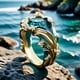 thumbnail image 3 of Anillo Abierto de Resina Ondulada para Mujer, 3 of 5