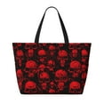 thumbnail image 2 of Xecao Red Skulls for versatile beach bag for women includes zipper pockets and waterproof material, ideal for vacations and adventures., 2 of 7