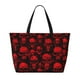 thumbnail image 2 of Fotbe Red Skulls Bolsa de Viaje para Playa - Resistente al Agua, Bolsa Tote de Gran Capacidad y Ligera con 7 Bolsillos para Mujeres y Hombres, 2 of 7